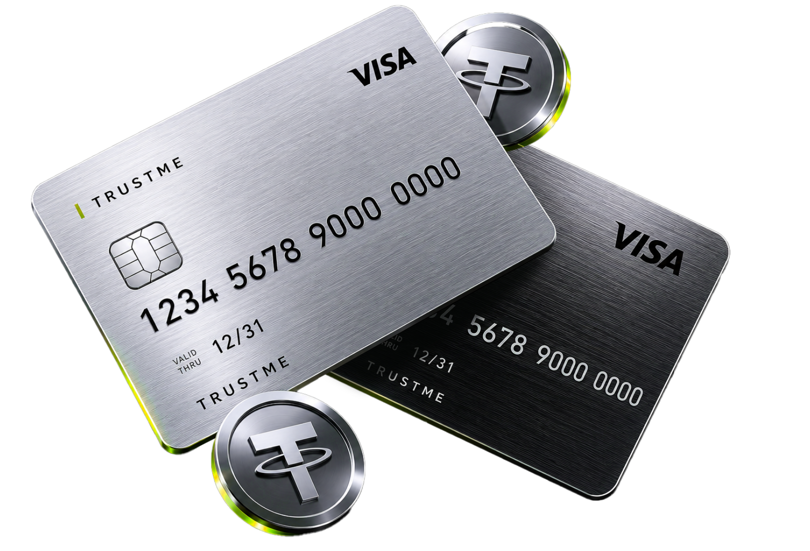 TrustMe VISA 卡与 USDT 硬币