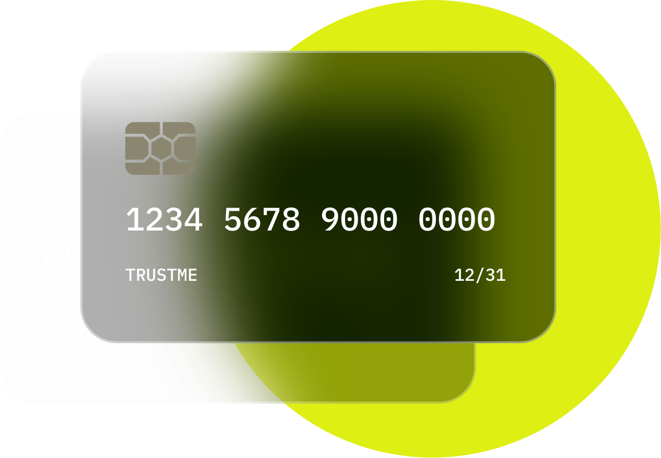 TrustMe 卡片与绿色圆环